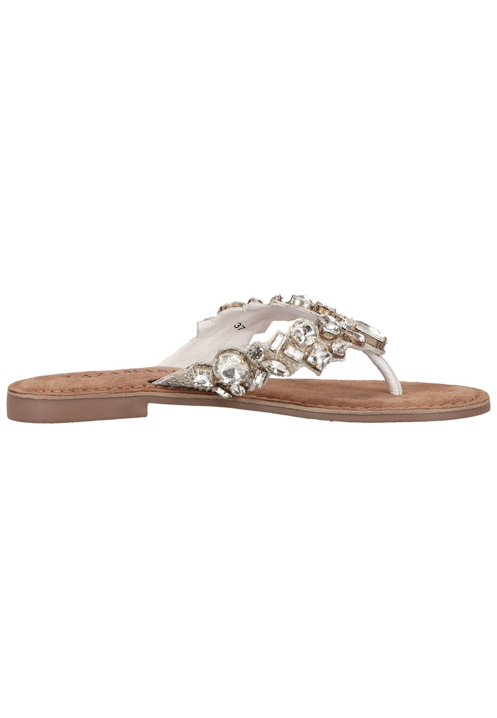 Lazamani Zehensteg Lederimitat/Textil Weiß - surf4shoes