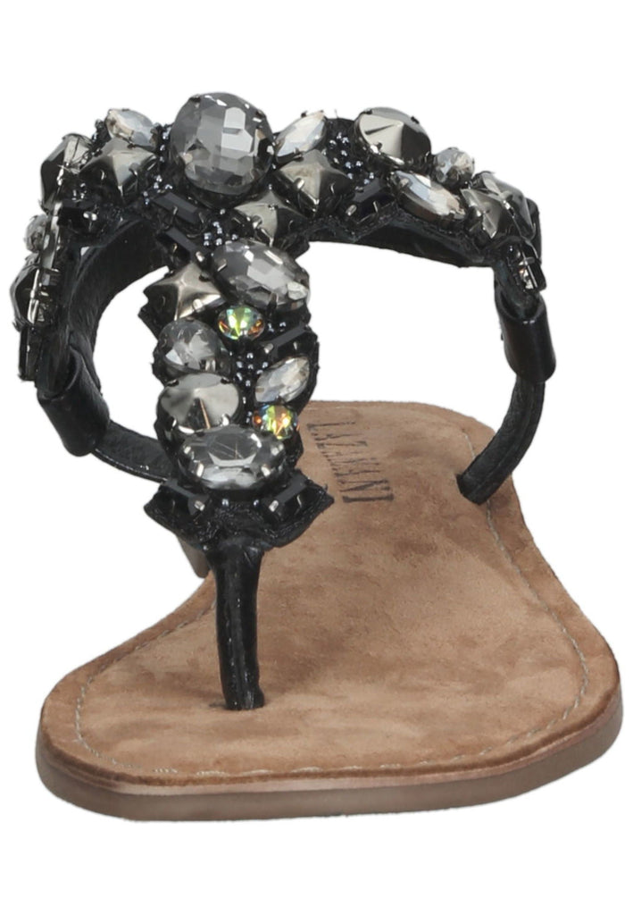 Lazamani Zehensteg Lederimitat Schwarz - surf4shoes