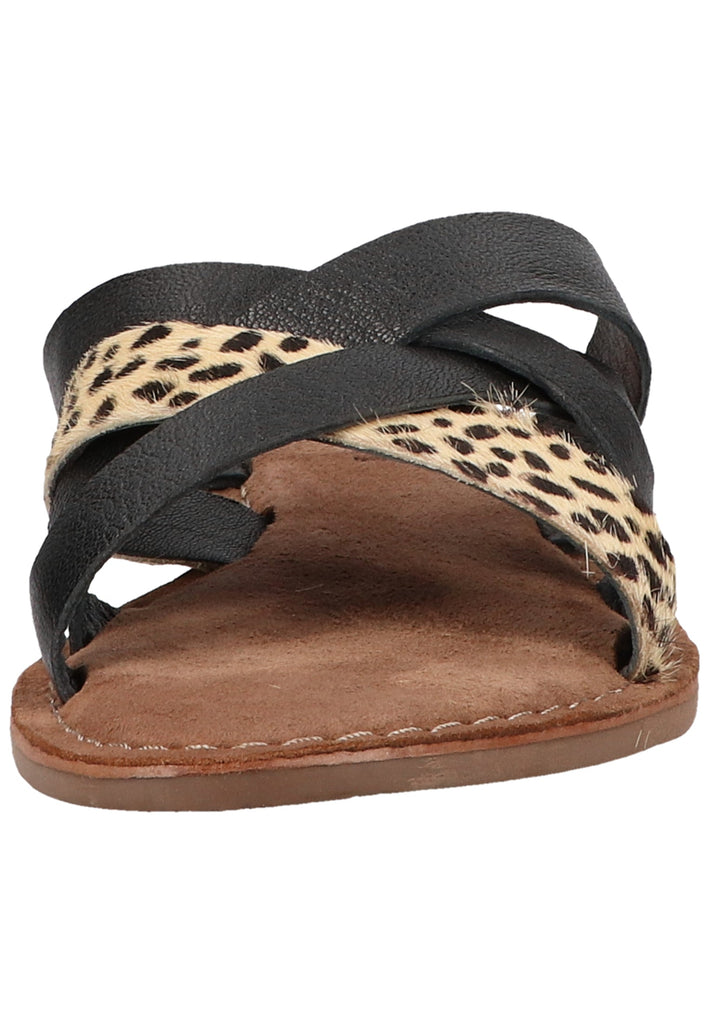 Lazamani Pantoletten Leder Braun/Beige - surf4shoes