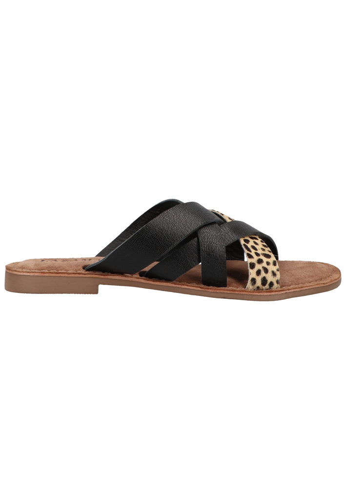 Lazamani Pantoletten Leder Braun/Beige - surf4shoes