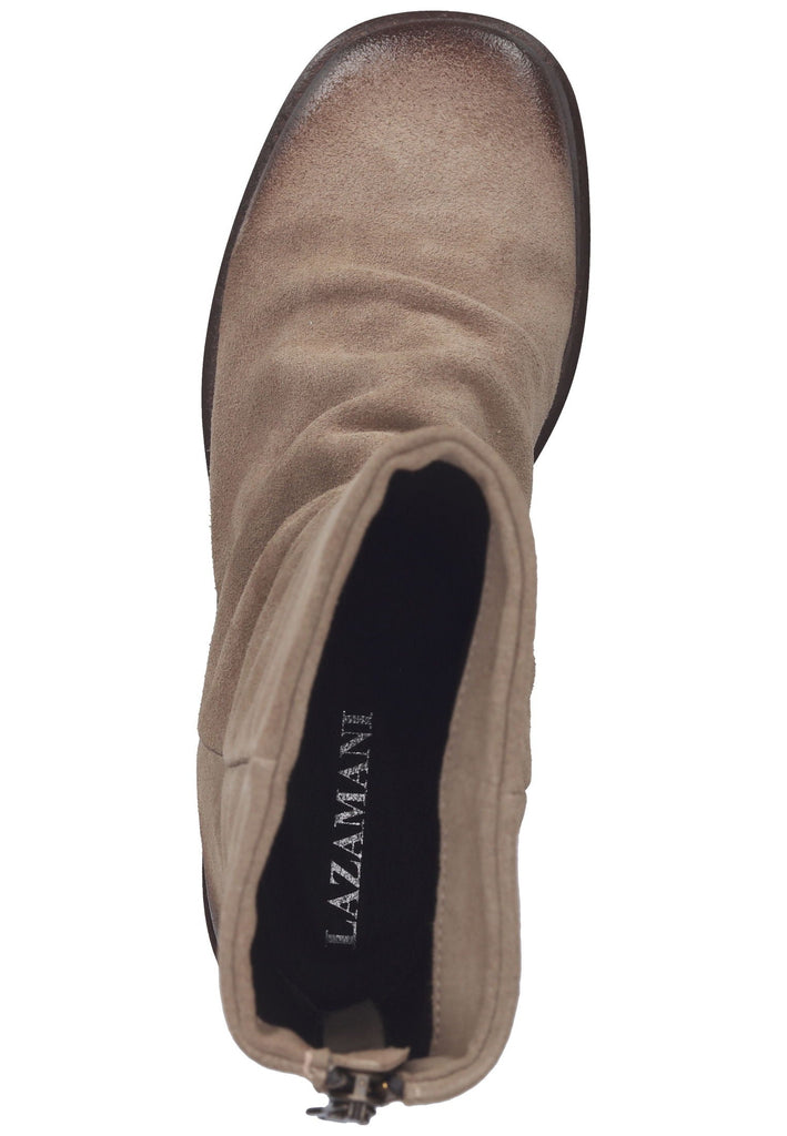 Lazamani Stiefelette Veloursleder Taupe - surf4shoes