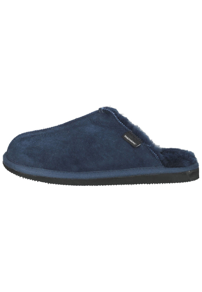 Shepherd Hausschuhe Veloursleder Navy Warmfutter - surf4shoes