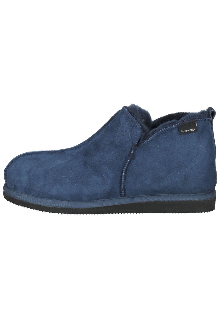 Shepherd Hausschuhe Veloursleder Navy Warmfutter - surf4shoes
