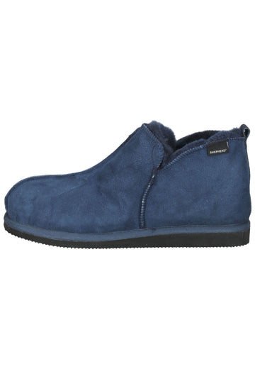 Shepherd Hausschuhe Veloursleder Navy Warmfutter - surf4shoes
