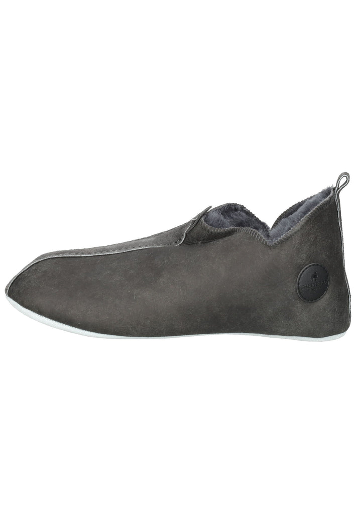 Shepherd Hausschuhe Veloursleder Grau Warmfutter - surf4shoes