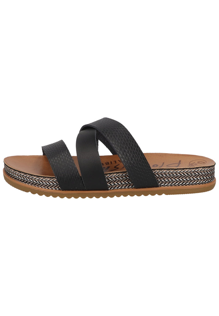 Blowfish Pantoletten Lederimitat Schwarz - surf4shoes