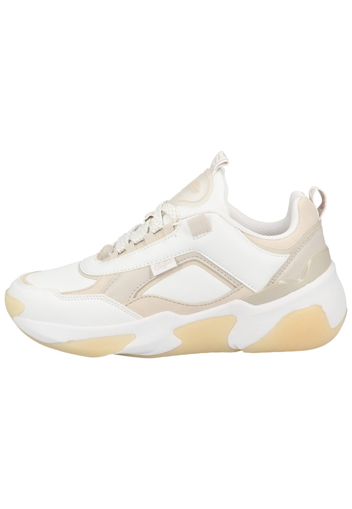 Buffalo Sneaker Lederimitat Weiß/Beige - surf4shoes