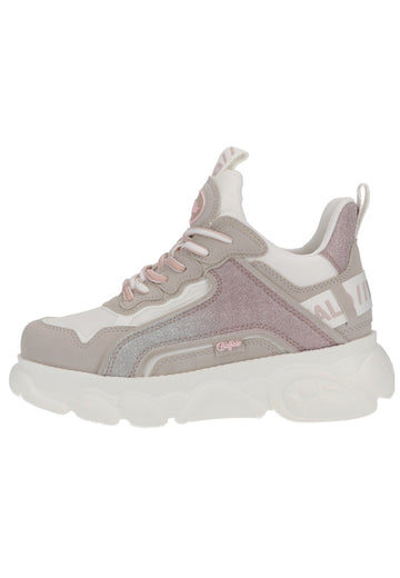 Buffalo Sneaker Lederimitat/Textil Weiß/Pink - surf4shoes