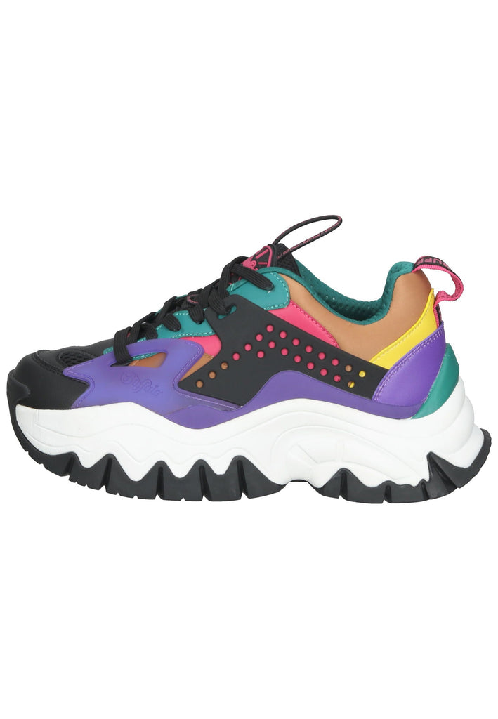 Buffalo Sneaker Lederimitat Schwarz Multi - surf4shoes