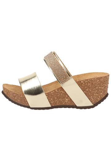 Scapa Pantoletten Lederimitat Platin - surf4shoes