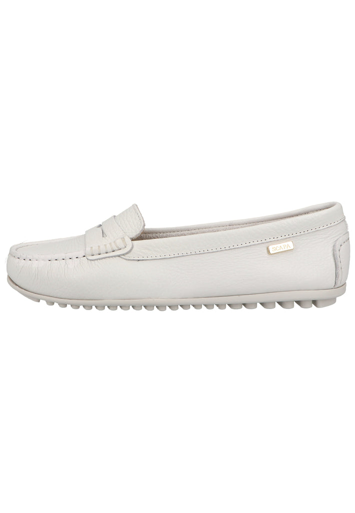 Scapa Mokassin Leder Weiß - surf4shoes
