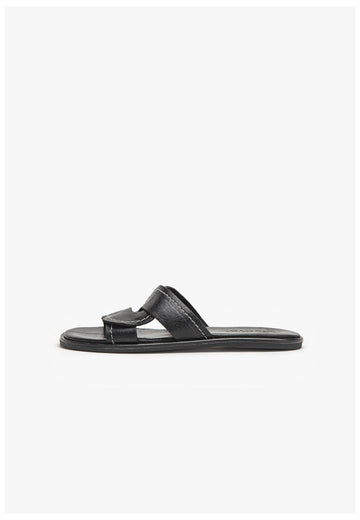 Inuovo Pantoletten Leder Schwarz - surf4shoes