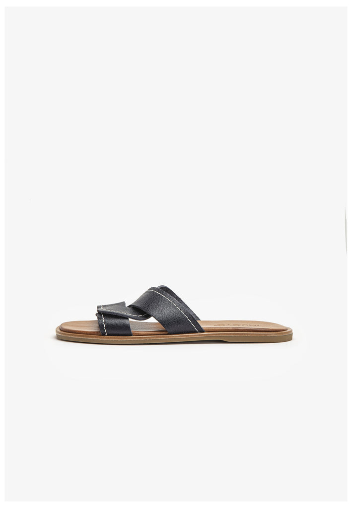 Inuovo Pantoletten Leder Navy - surf4shoes