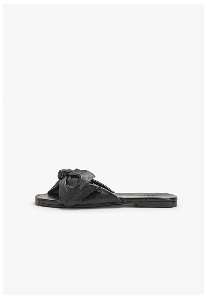 Inuovo Pantoletten Leder Schwarz - surf4shoes