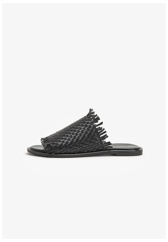 Inuovo Pantoletten Leder Schwarz - surf4shoes