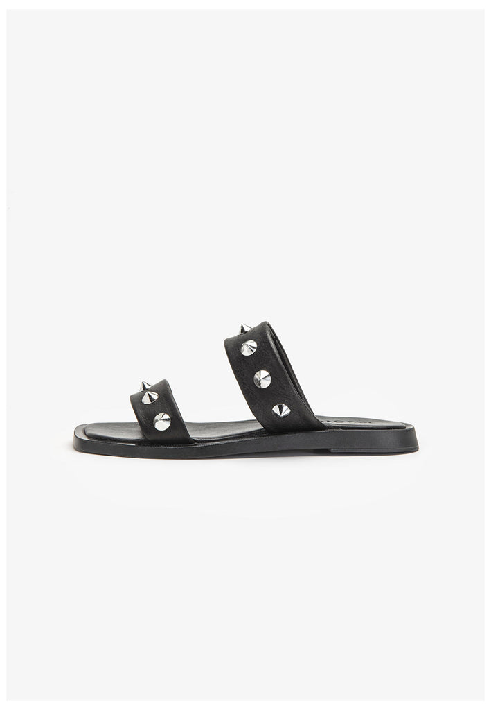 Inuovo Pantoletten Leder Schwarz - surf4shoes