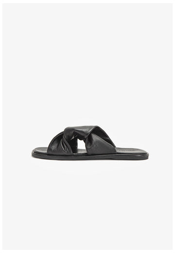 Inuovo Pantoletten Leder Schwarz - surf4shoes