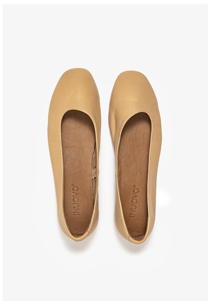 Inuovo Ballerinas Leder Hellbraun - surf4shoes