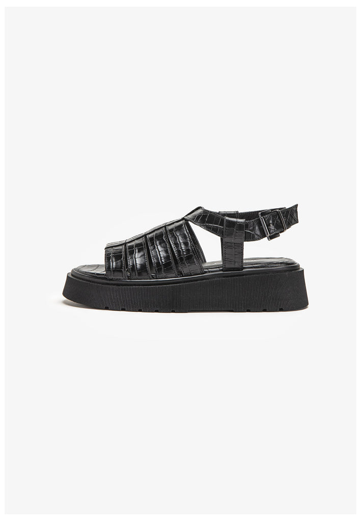 Inuovo Sandalen Leder Schwarz - surf4shoes