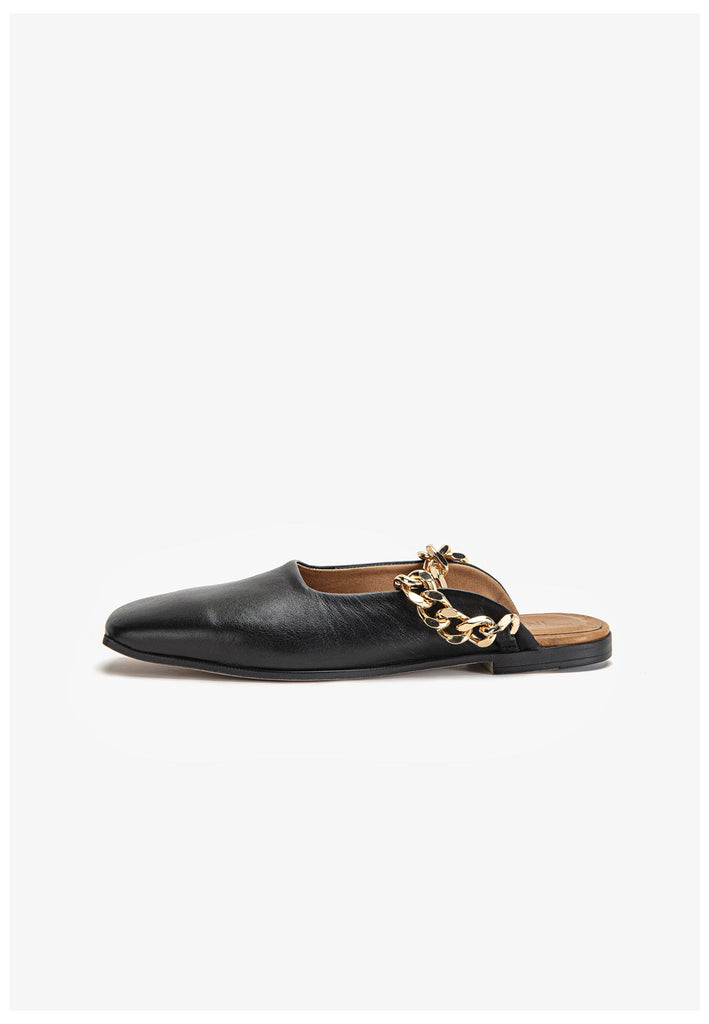 Inuovo Pantoletten Leder Schwarz - surf4shoes