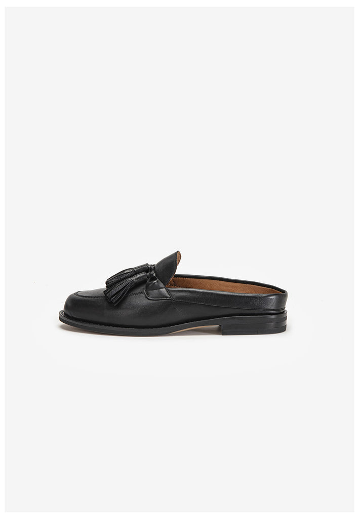 Inuovo Pantoletten Leder Schwarz - surf4shoes