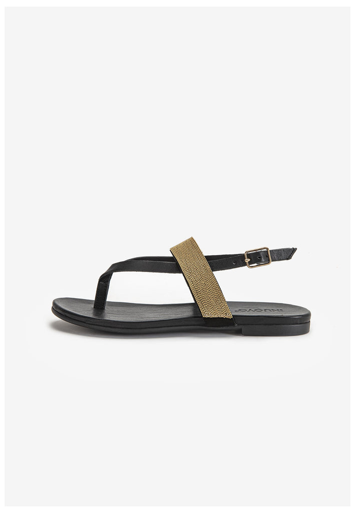 Inuovo Sandalen Leder Schwarz - surf4shoes
