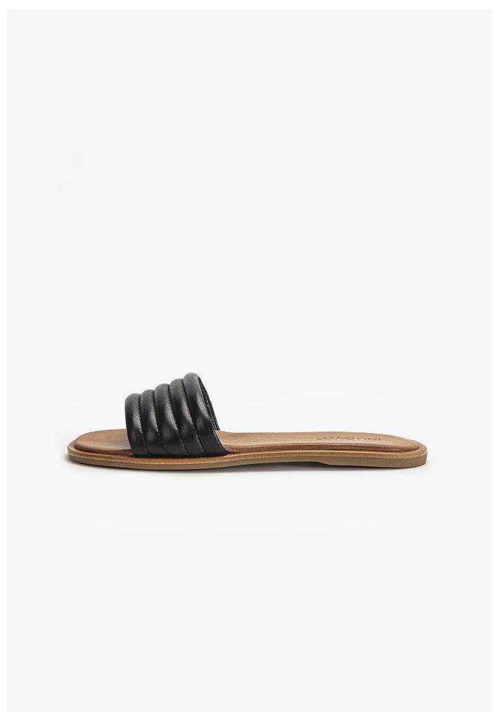 Inuovo Pantoletten Leder Schwarz - surf4shoes