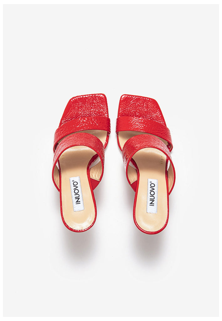Inuovo Pantoletten Leder Rot - surf4shoes