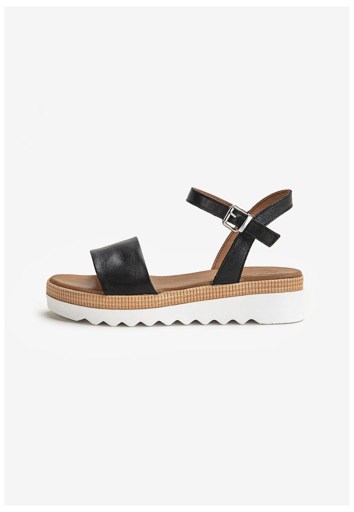 Inuovo Sandalen Leder Schwarz/Weiß - surf4shoes