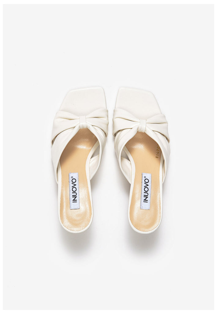 Inuovo Pantoletten Leder Weiß - surf4shoes