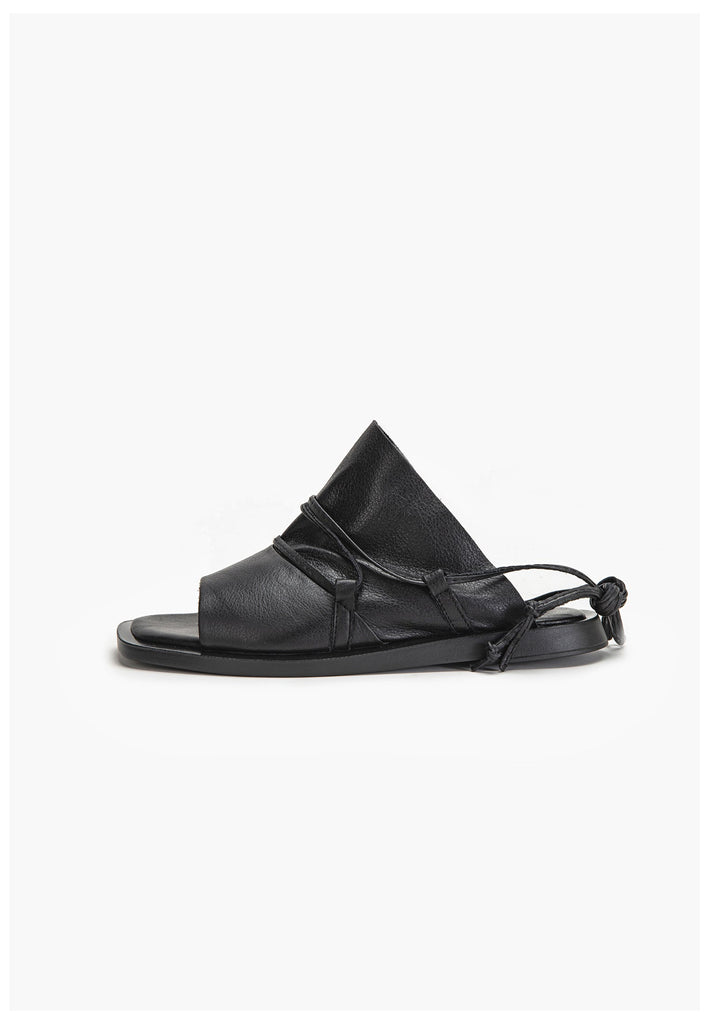 Inuovo Pantoletten Leder Schwarz - surf4shoes