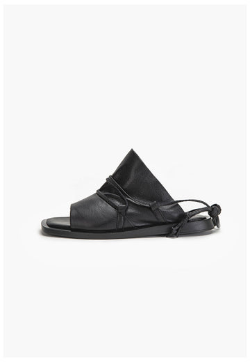 Inuovo Pantoletten Leder Schwarz - surf4shoes