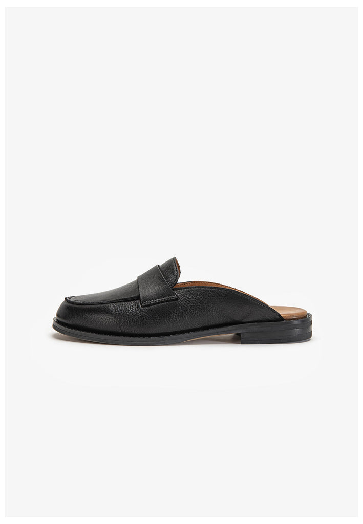 Inuovo Pantoletten Leder Schwarz - surf4shoes