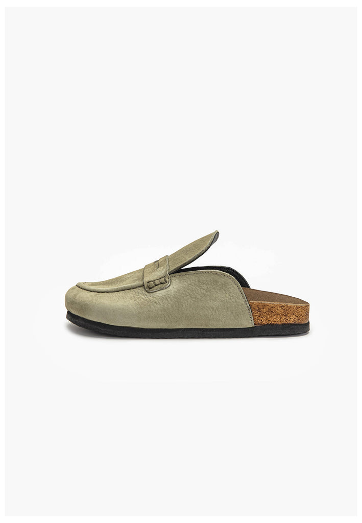Inuovo Pantoletten Leder Olive - surf4shoes