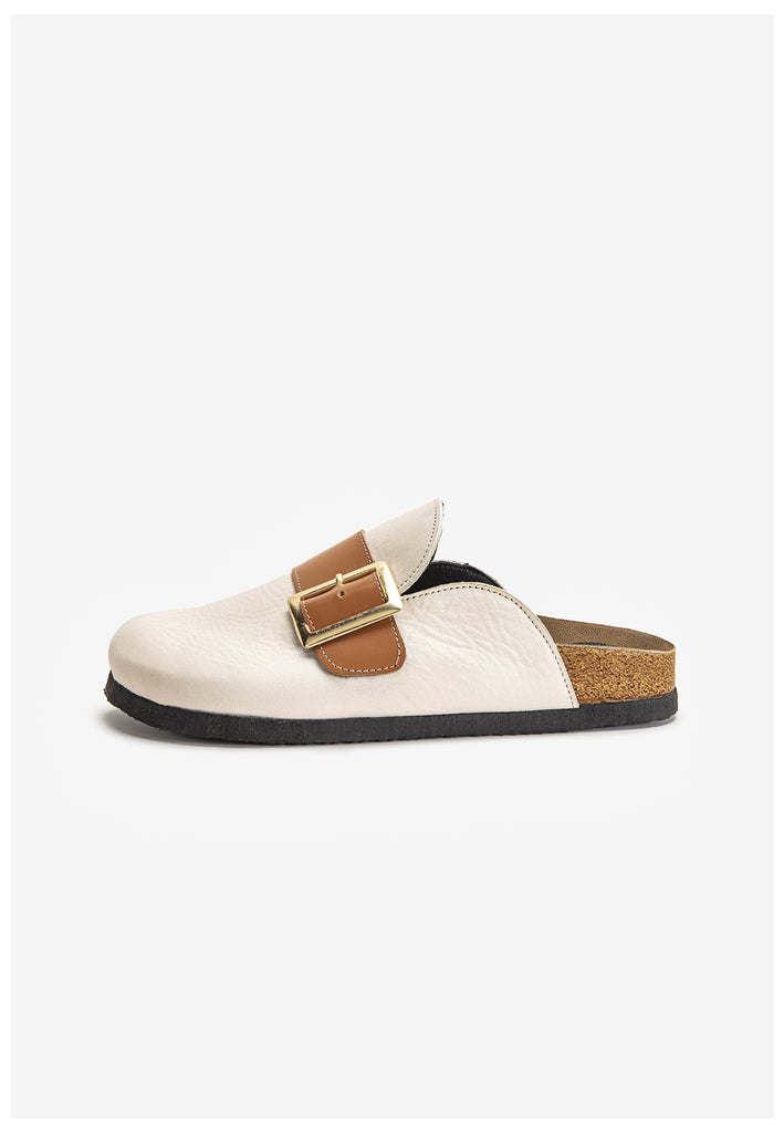 Inuovo Pantoletten Leder Taupe - surf4shoes