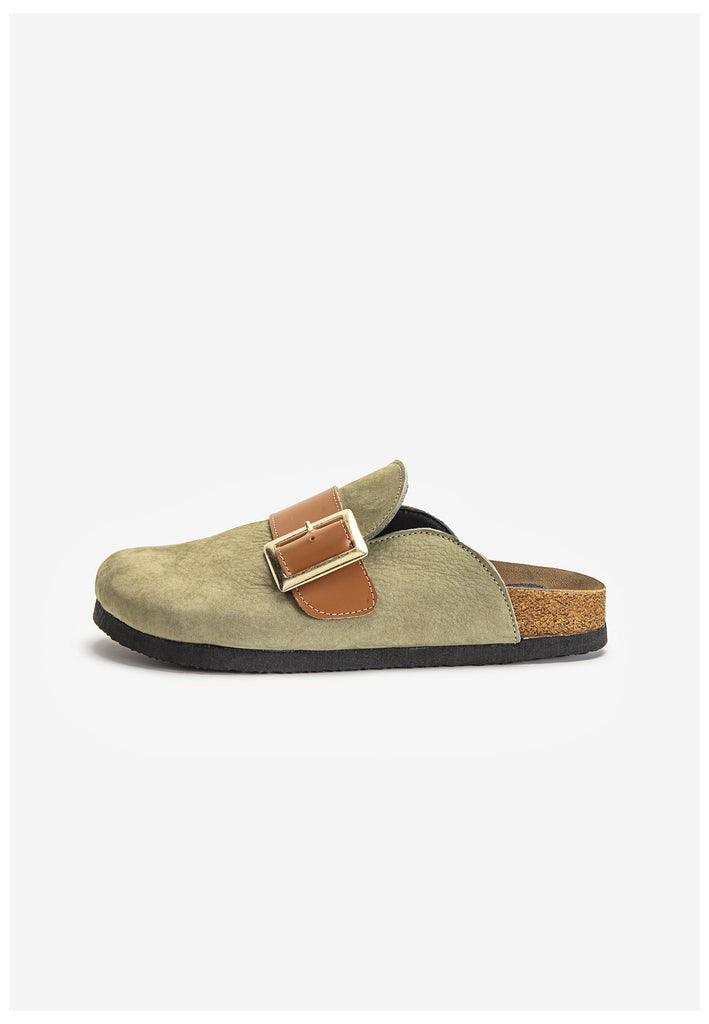Inuovo Pantoletten Leder Olive - surf4shoes
