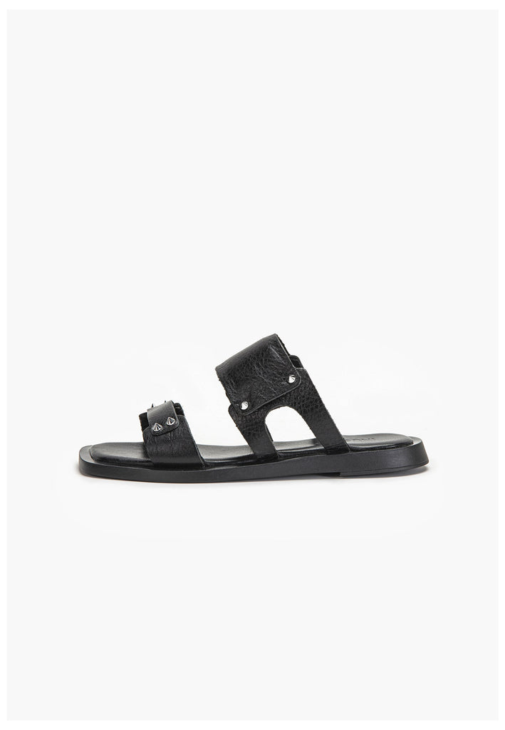 Inuovo Pantoletten Leder Schwarz - surf4shoes