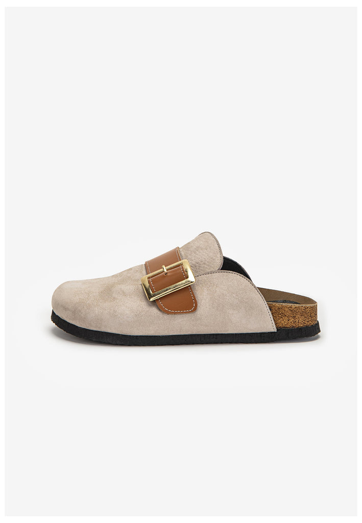 Inuovo Pantoletten Leder Silber/Grau - surf4shoes