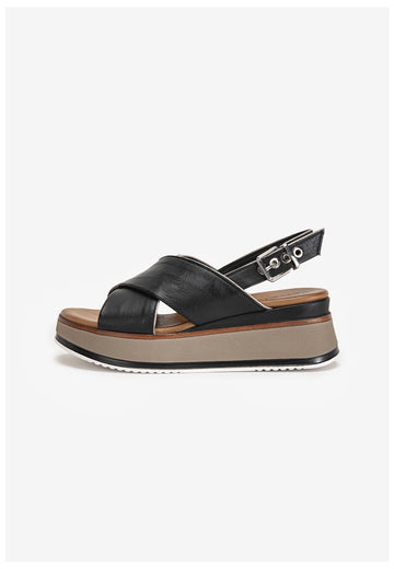 Inuovo Sandalen Leder Schwarz - surf4shoes