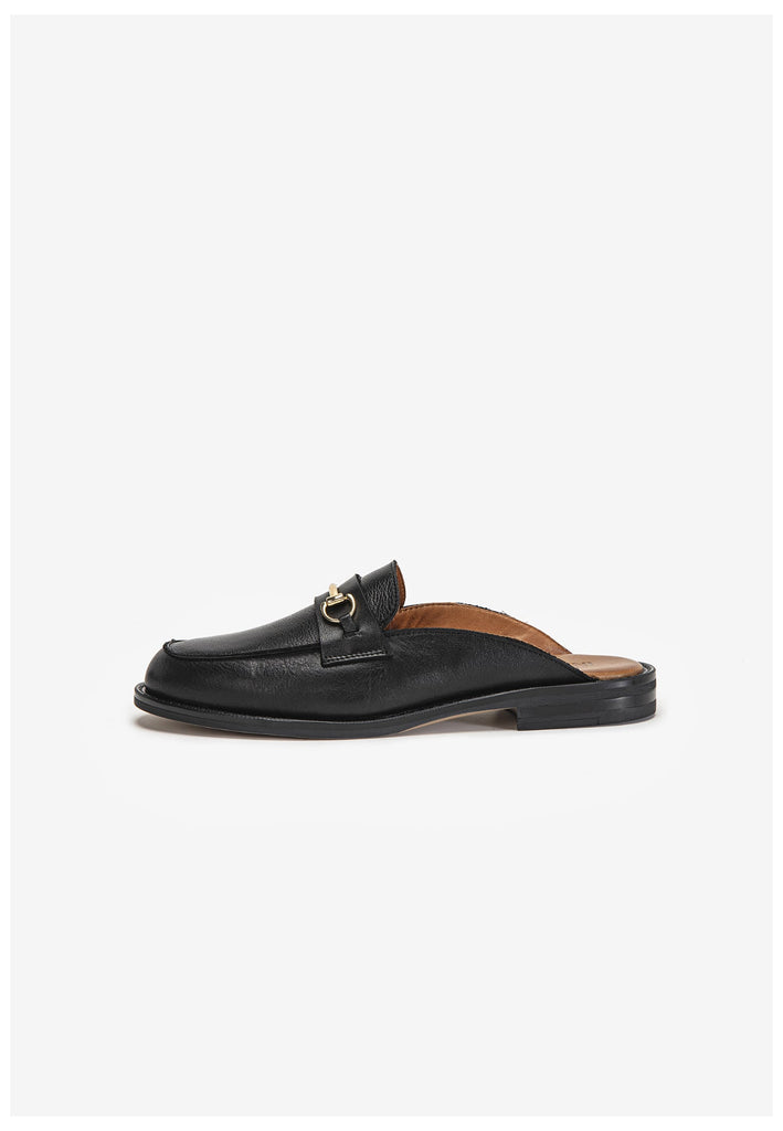 Inuovo Pantoletten Leder Schwarz - surf4shoes