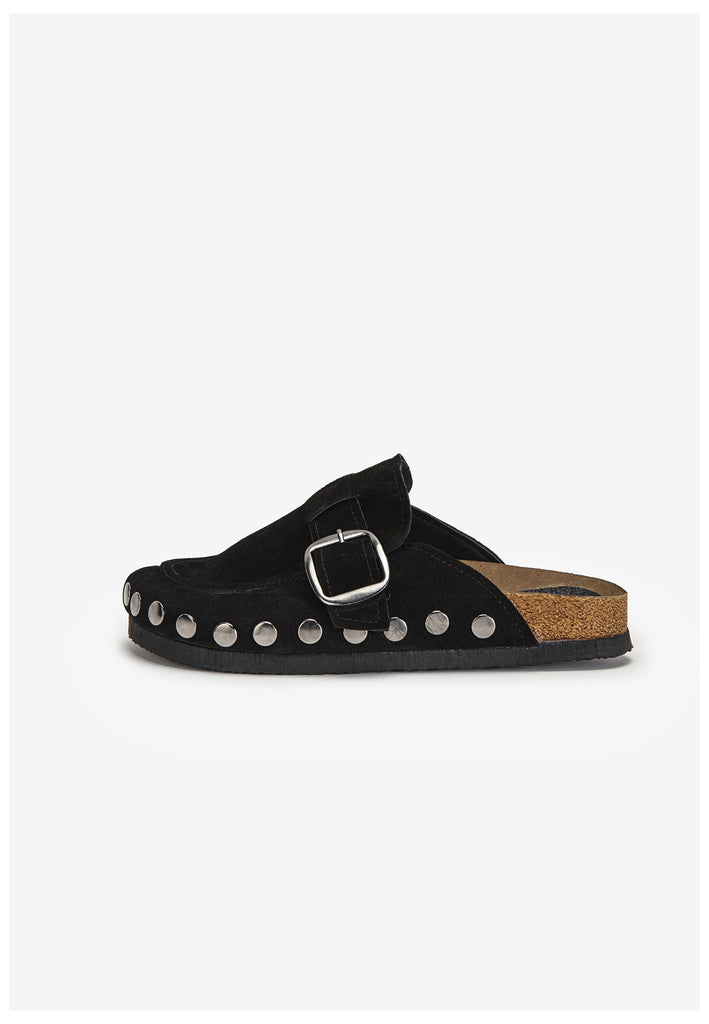 Inuovo Pantoletten Leder Schwarz - surf4shoes