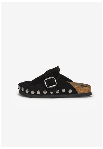 Inuovo Pantoletten Leder Schwarz - surf4shoes