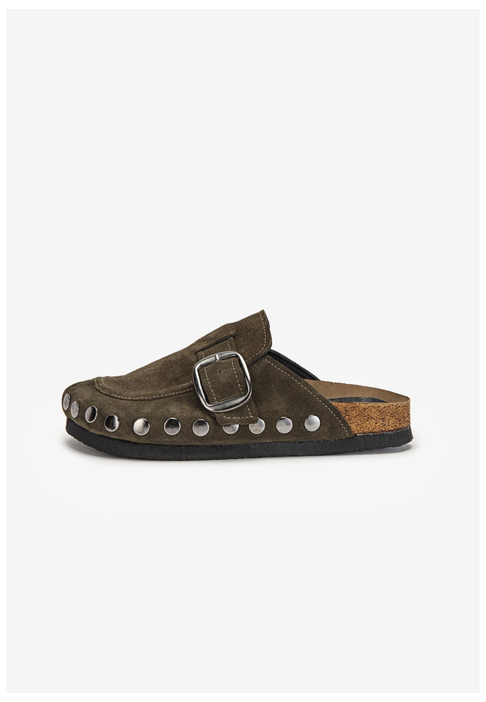Inuovo Pantoletten Leder Olive - surf4shoes