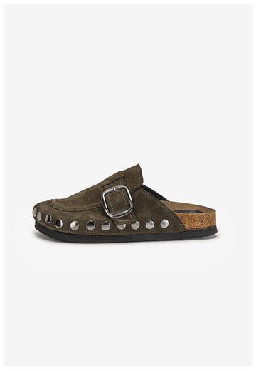 Inuovo Pantoletten Leder Olive - surf4shoes