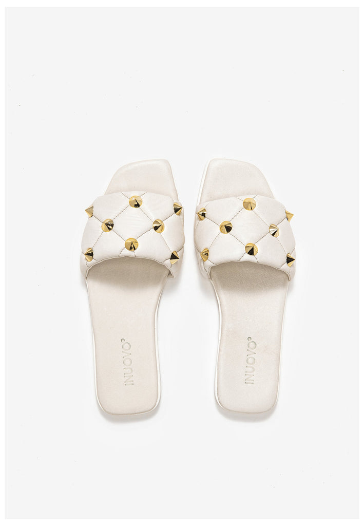 Inuovo Pantoletten Leder Creme - surf4shoes