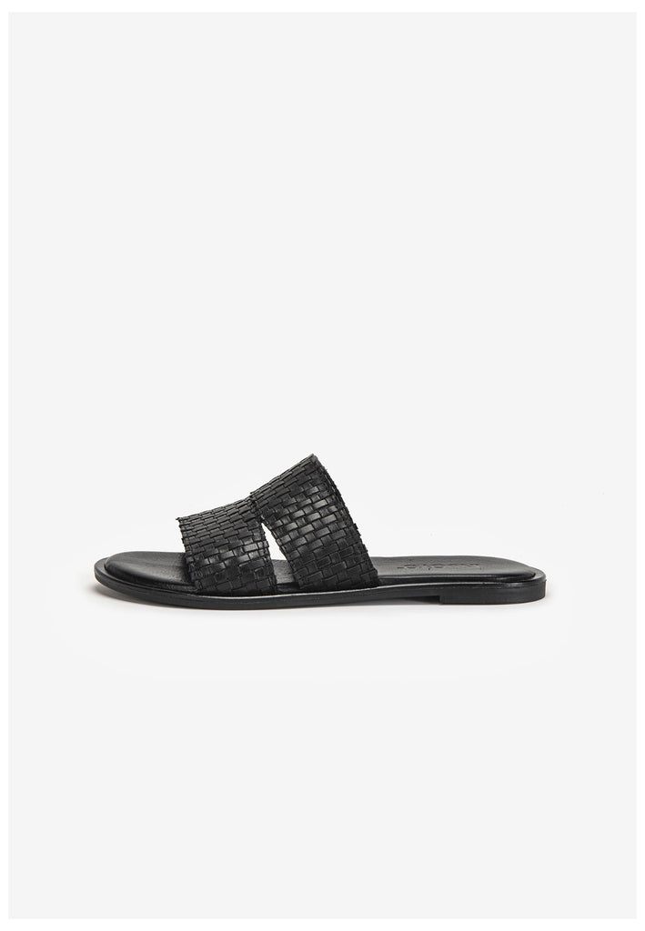 Inuovo Pantoletten Leder Schwarz - surf4shoes