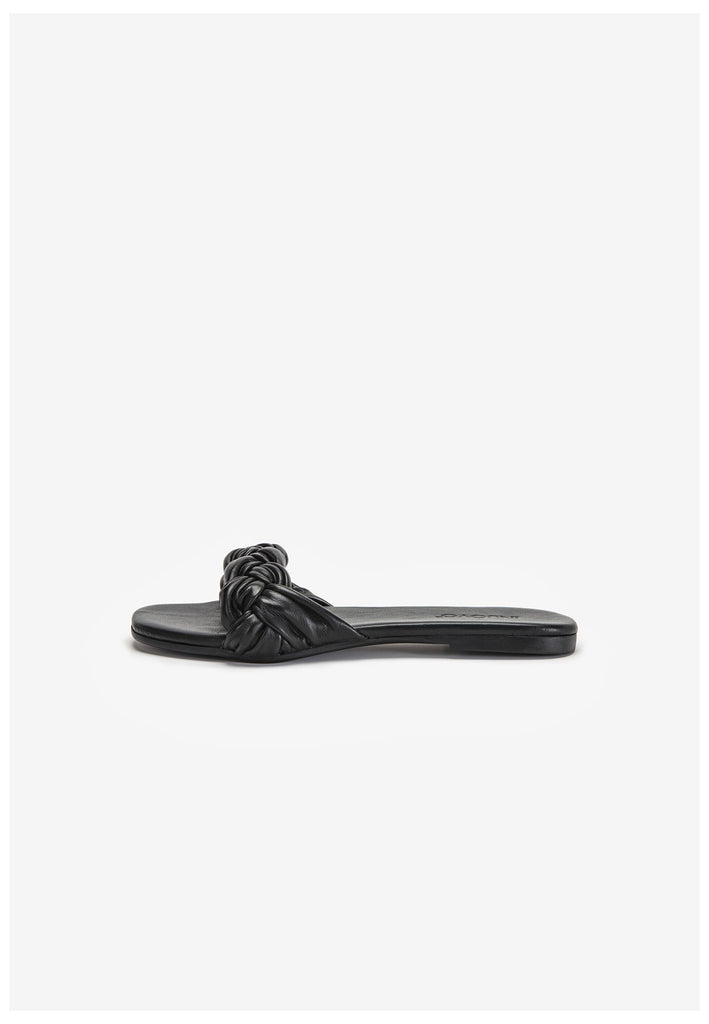 Inuovo Pantoletten Leder Schwarz - surf4shoes