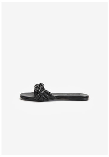Inuovo Pantoletten Leder Schwarz - surf4shoes