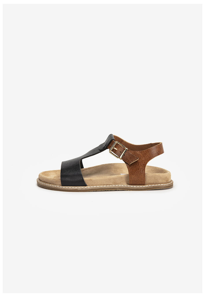 Inuovo Sandalen Leder Schwarz/Braun - surf4shoes