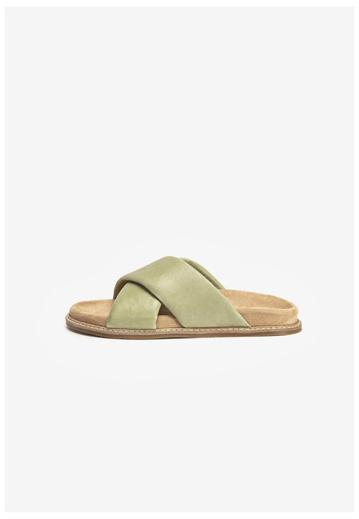 Inuovo Pantoletten Leder Olive - surf4shoes